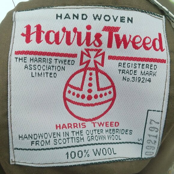 CHARLES BARKER Harris Tweed Wool Sport Coat Jacket 44 L Green Made In England - Picture 8 of 13